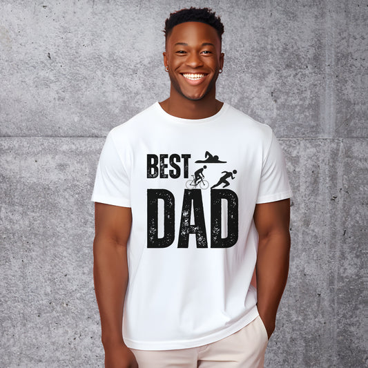 Best Triathlete Dad T-shirt - Triathlon Dad Birthday or Father's Day Gift