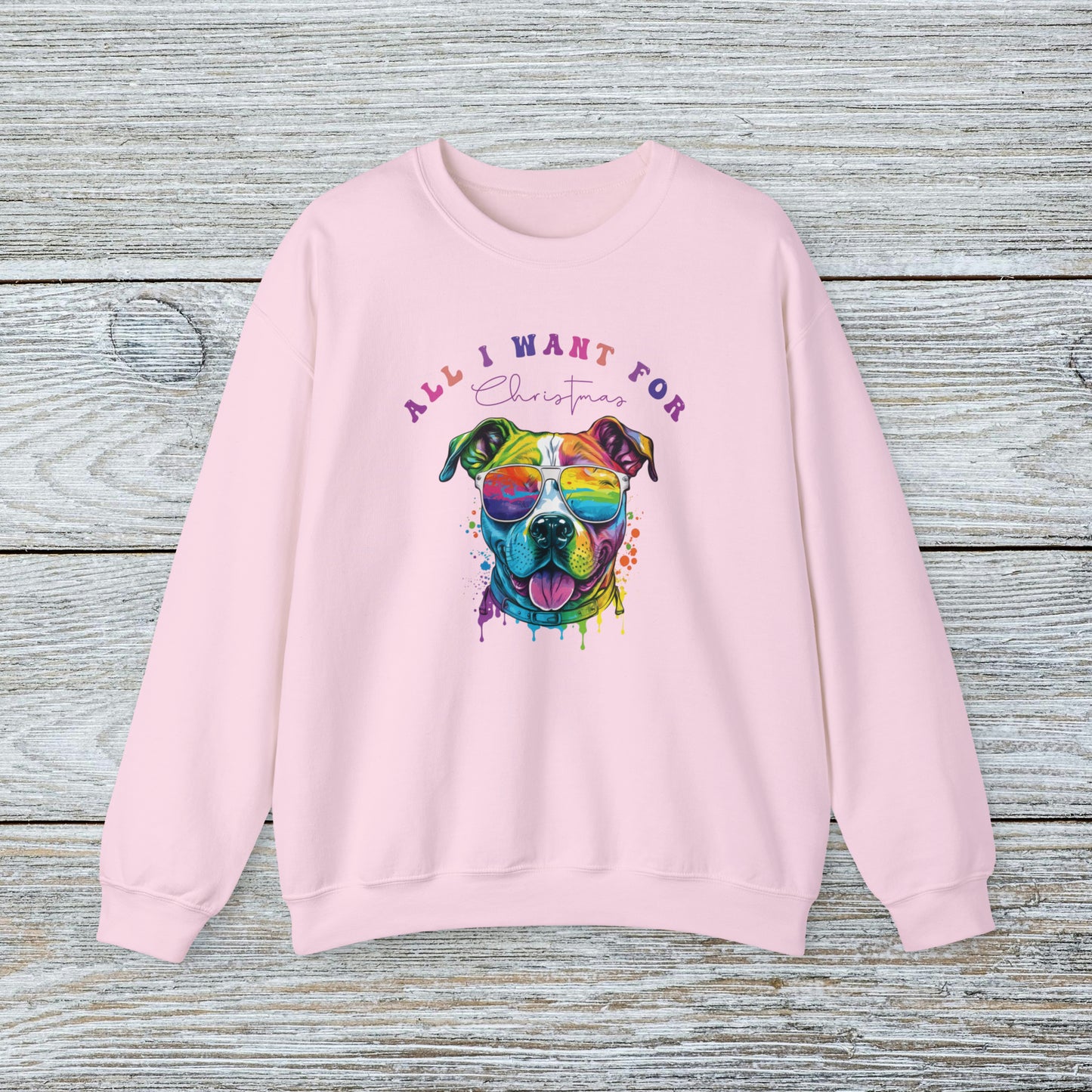 Water Colour Staffy Mom Christmas Sweatshirt