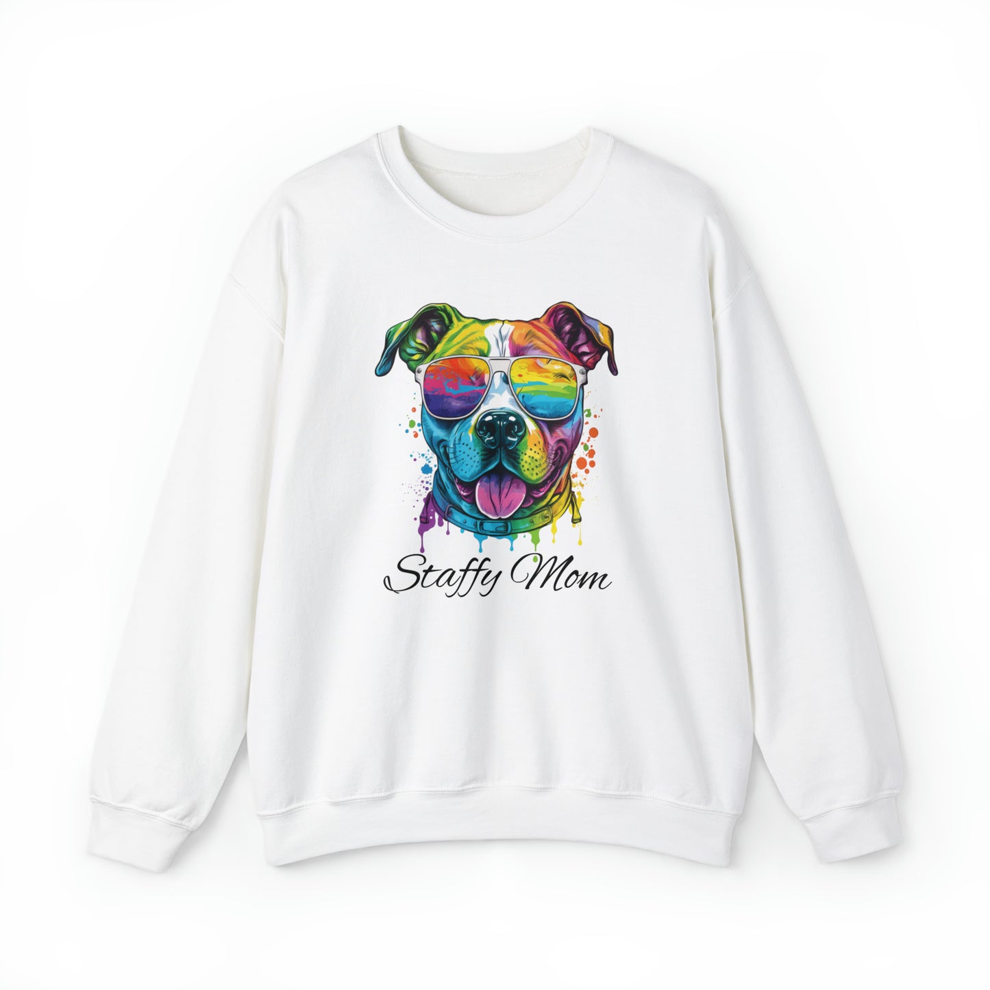 Beautiful Water Colour Staffordshire Bull Terrier Mom Sweatshirt