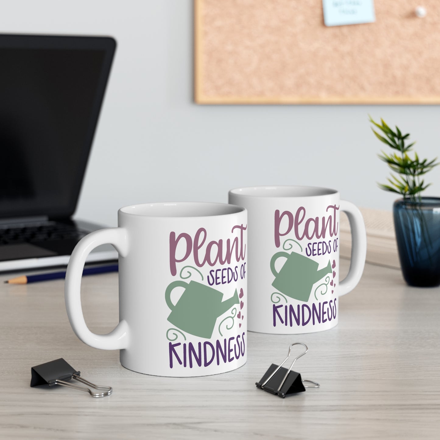 Motivational Pastel Gardening Mug - Plant Seeds of Kindness