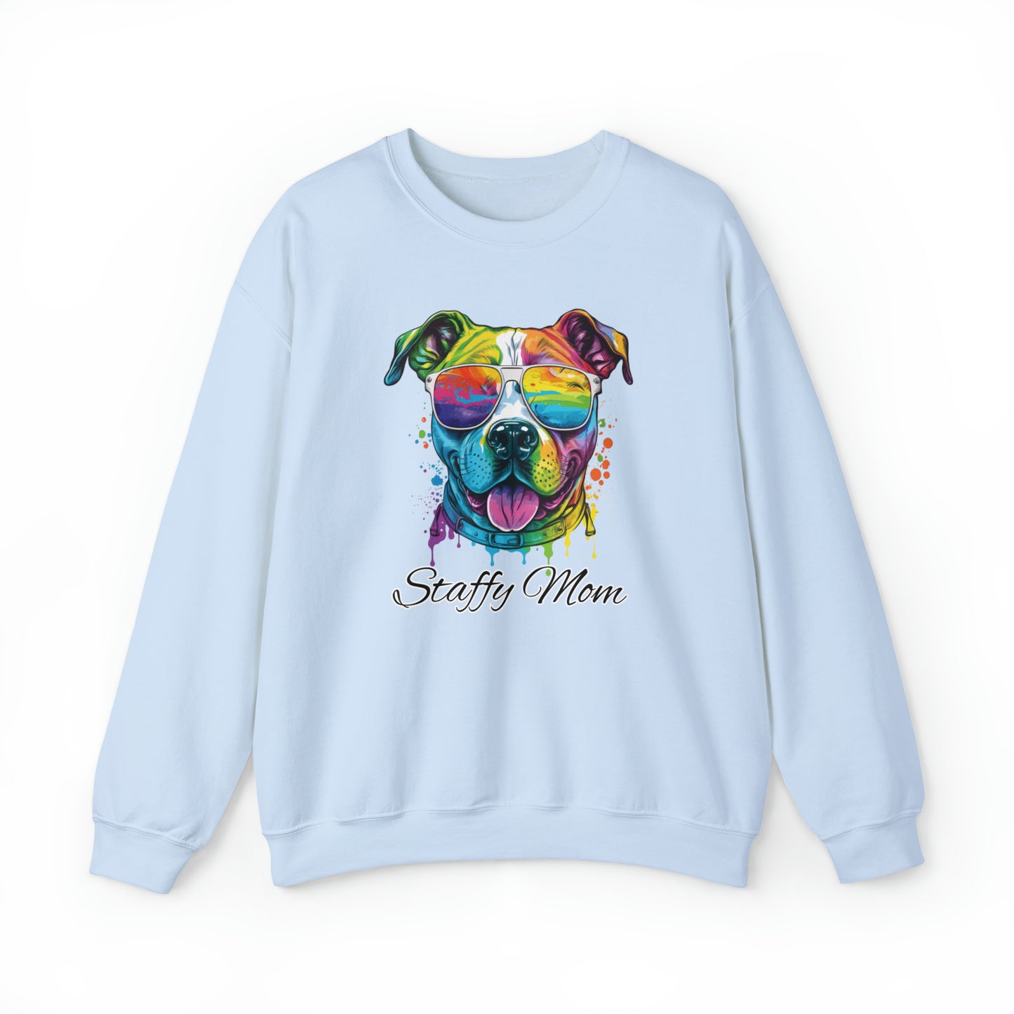 Beautiful Water Colour Staffordshire Bull Terrier Mom Sweatshirt