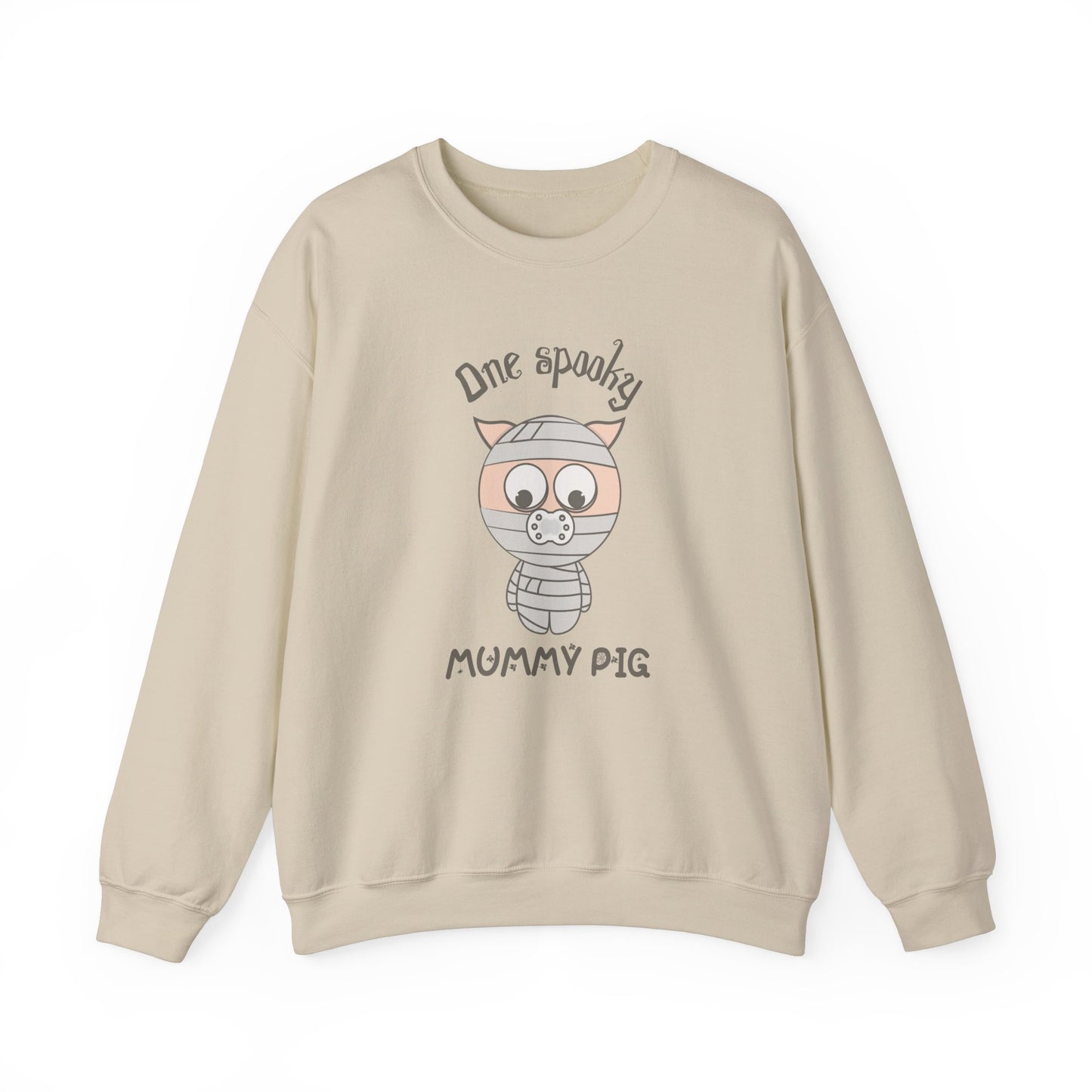 Funny Halloween Pig Mummy Sweatshirt - One Spooky Mummy Pig.