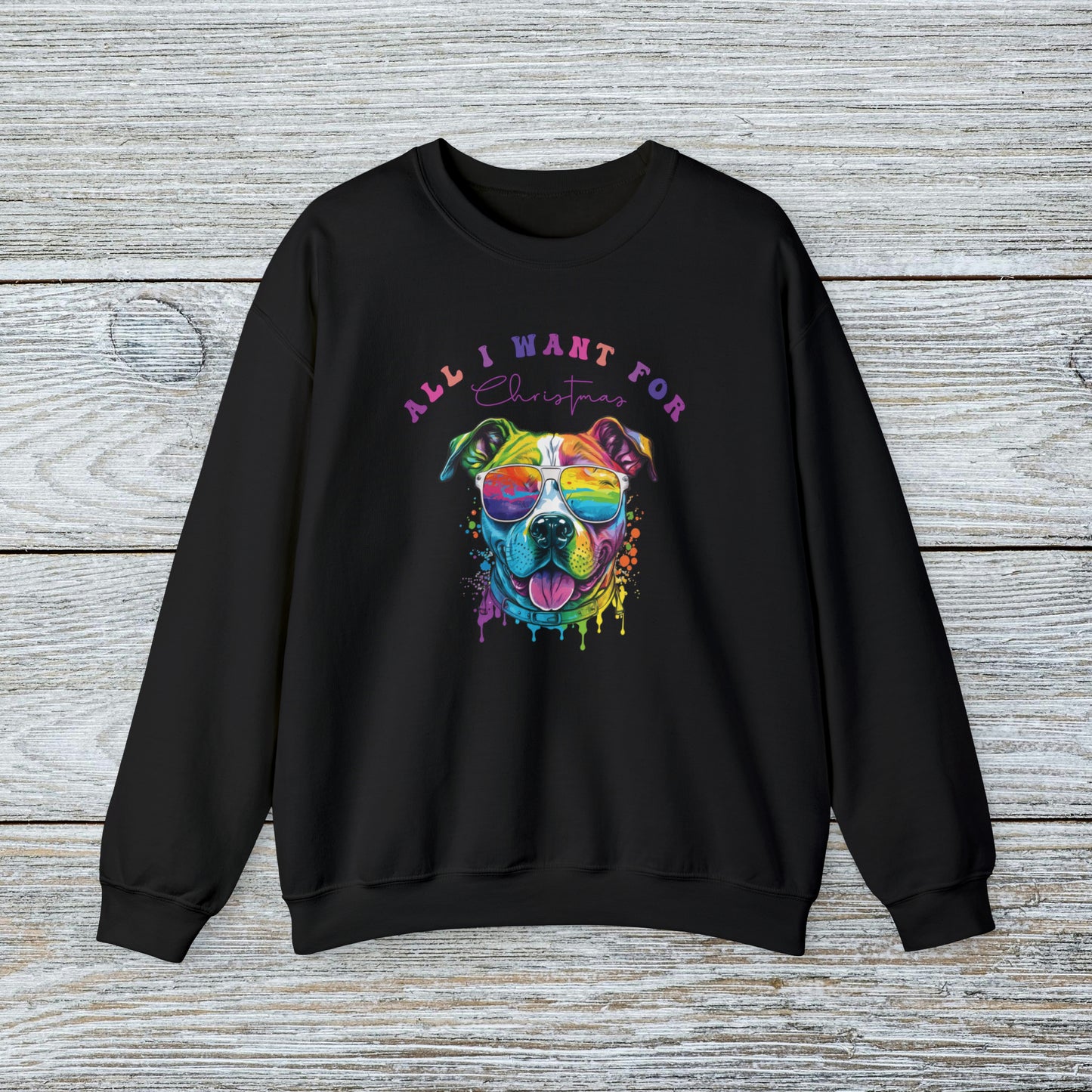 Water Colour Staffy Mom Christmas Sweatshirt