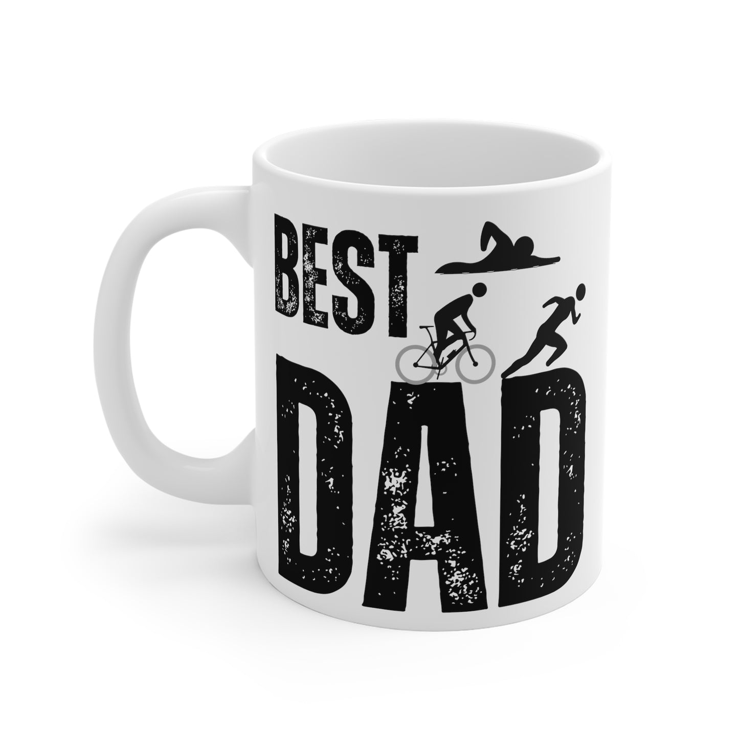 Best Triathlete Dad Mug - For Christmas, Birthdays and Father's Day Gifts