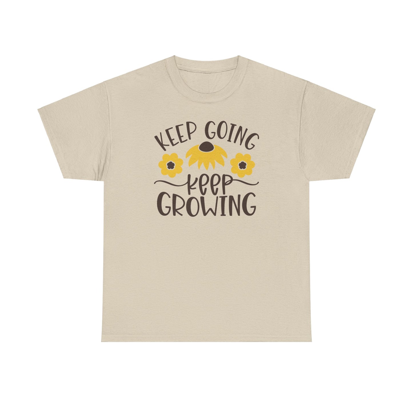 Motivational Floral T-shirt - Keep Going, Keep Growing