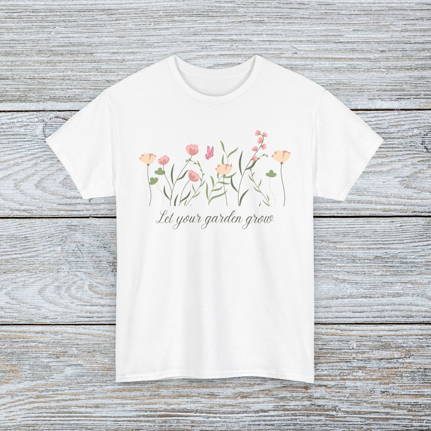 Motivational Cottage Garden T-shirt - Let Your Garden Grow