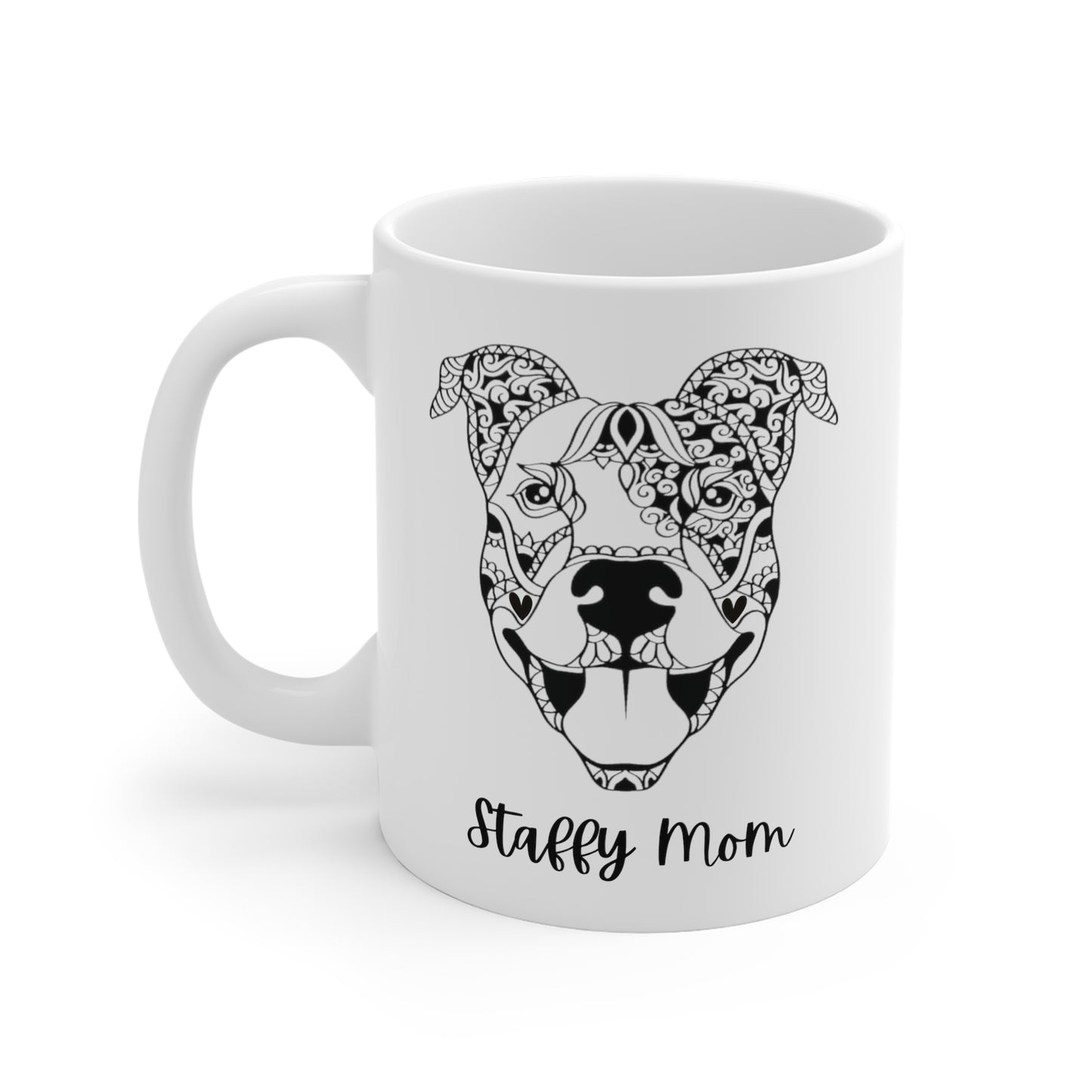 Abstract Mandala Style Staffordshire Bull Terrier Mug - Staffy Mom Gift