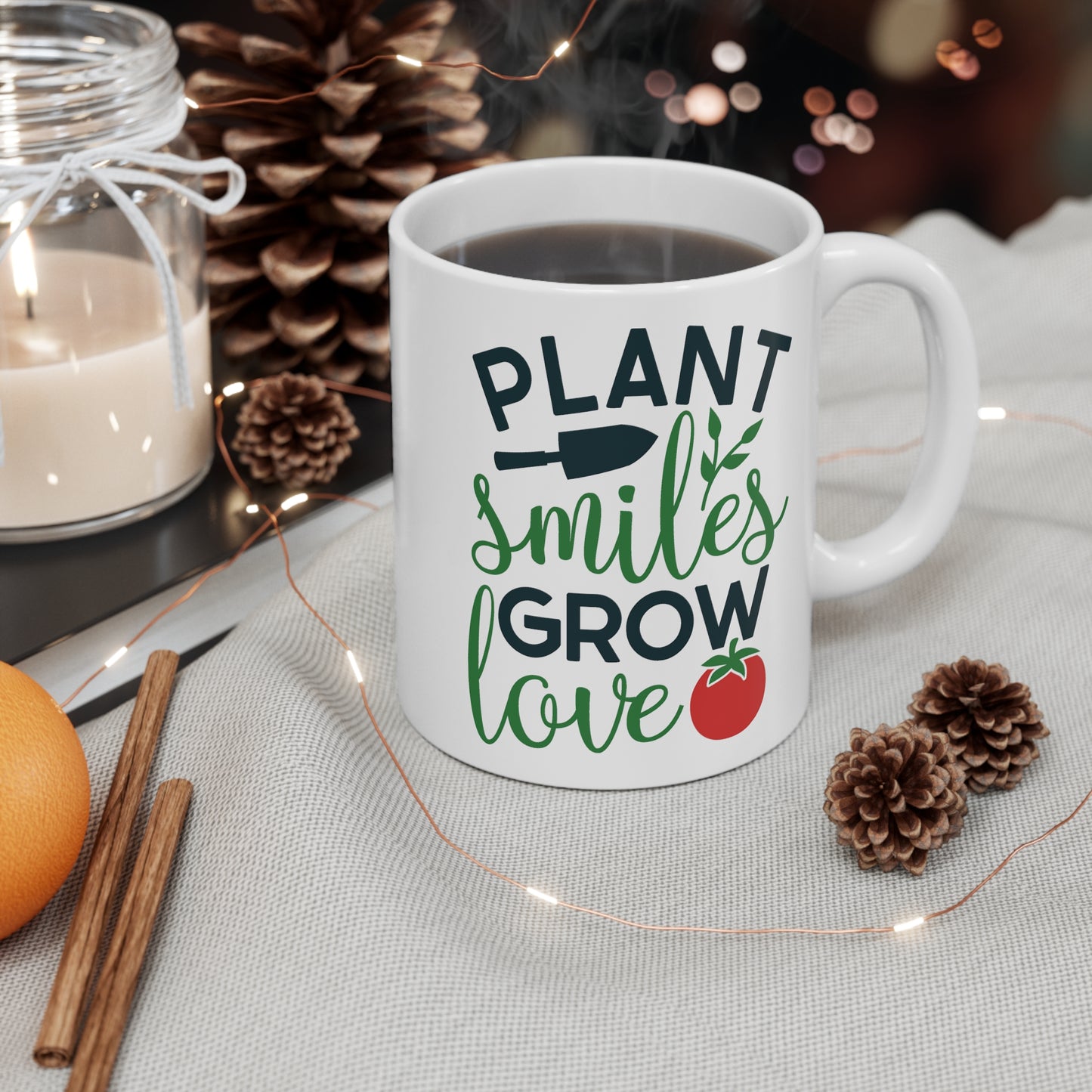 Motivational Gardener's Mug - Plant Smiles, Grow Love