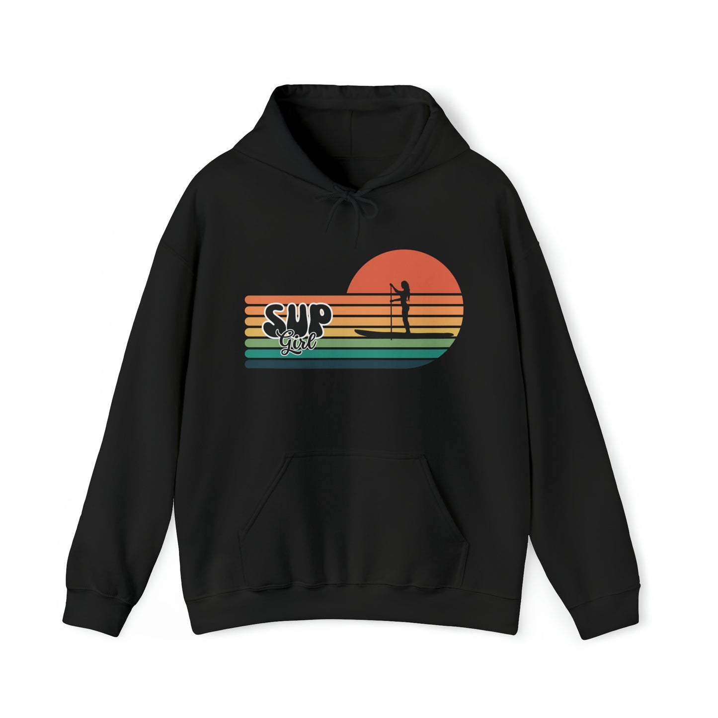 Vintage SUP Girl Stand Up Paddle Boarding Hoodie