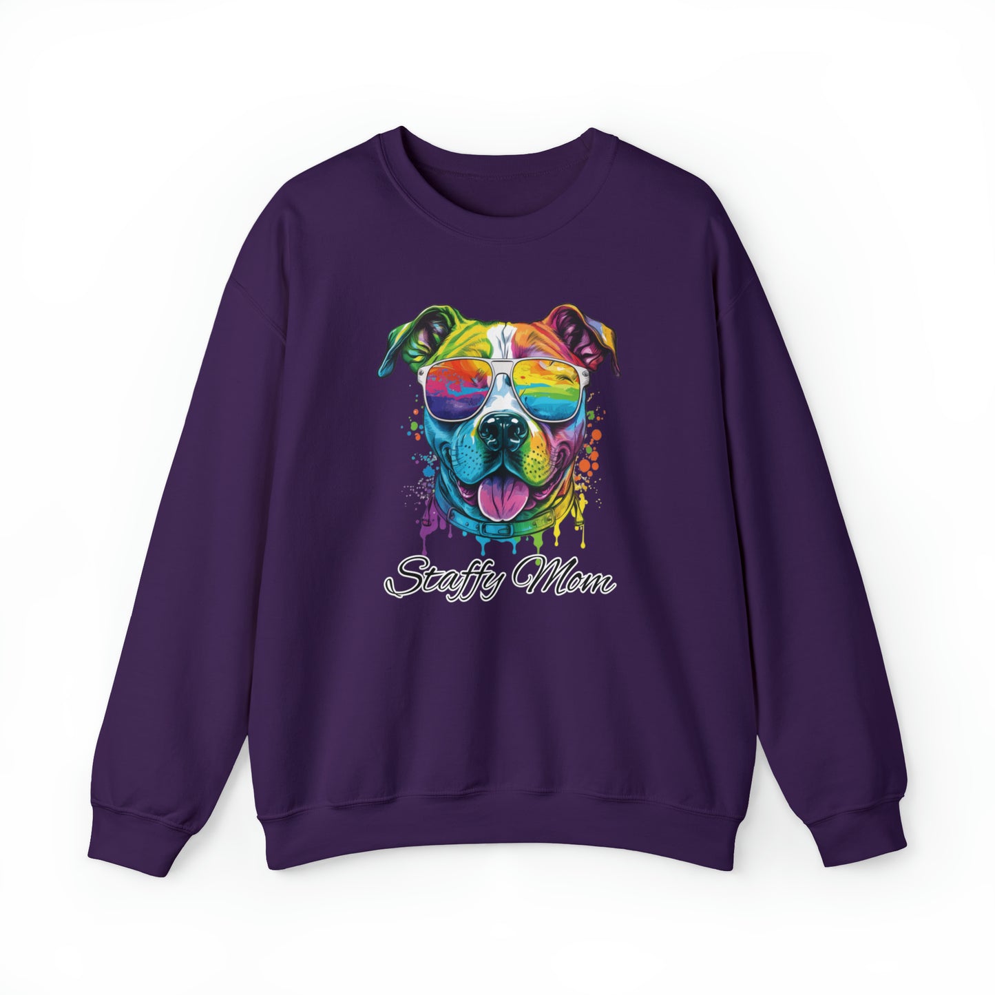 Beautiful Water Colour Staffordshire Bull Terrier Mom Sweatshirt