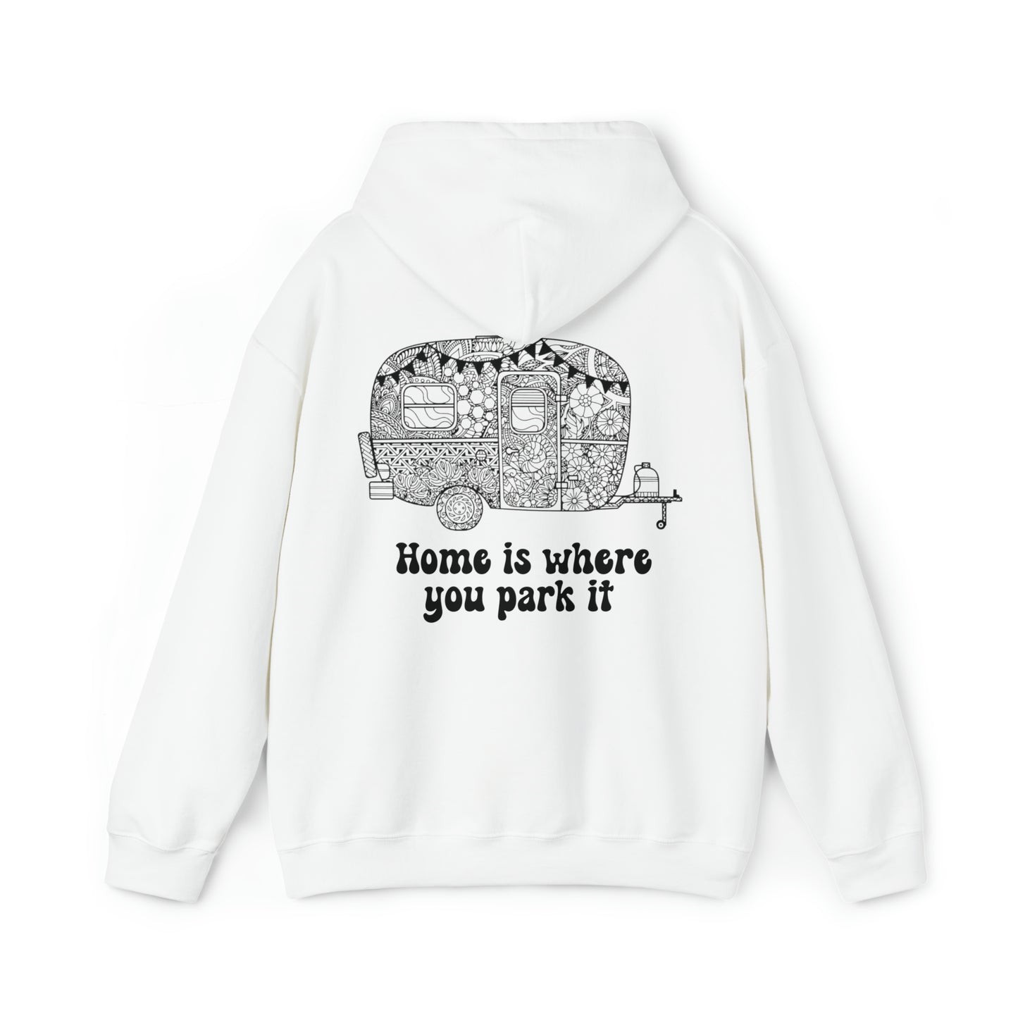 Unisex Mandala Style Caravanning Hoodie for Adults and Youths - Home is Where You Park It