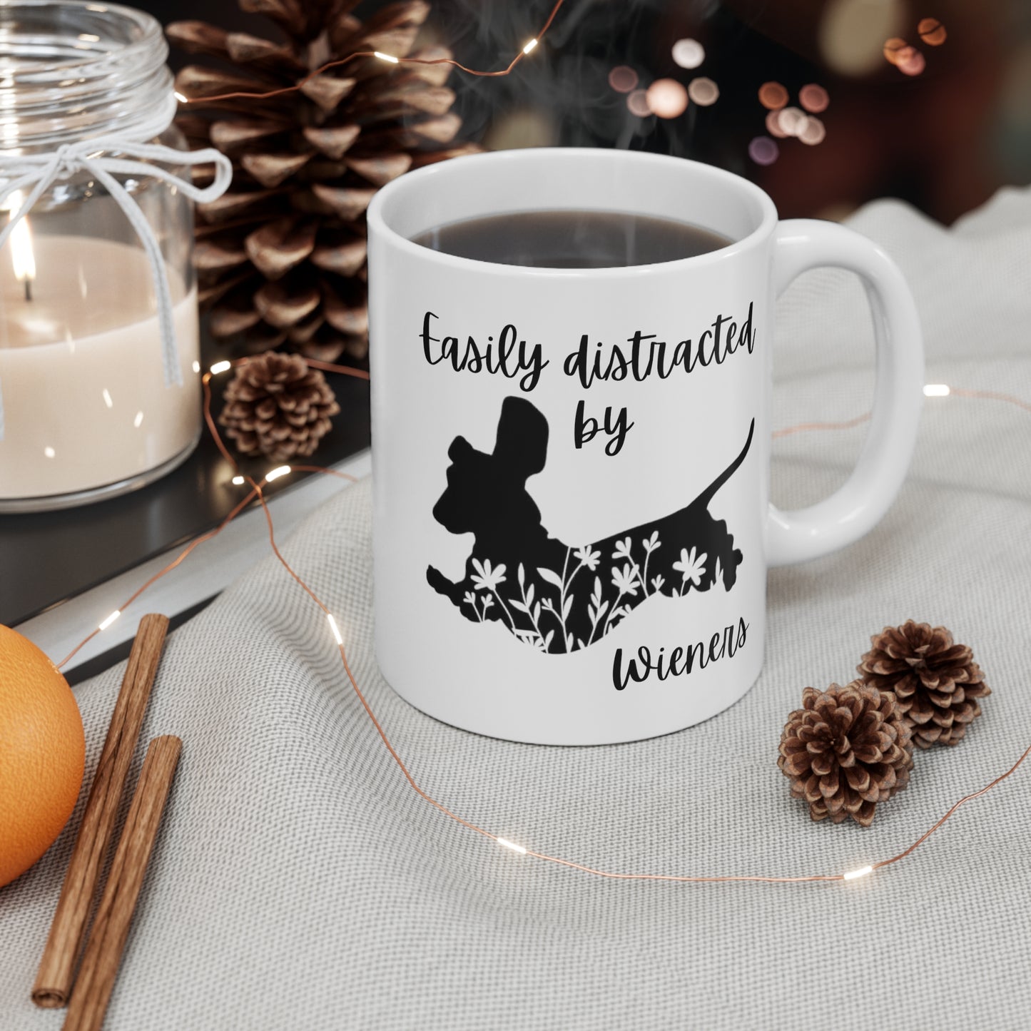 Adult Humour Dachshund Lover's Mug - Easily Distracted by Wieners