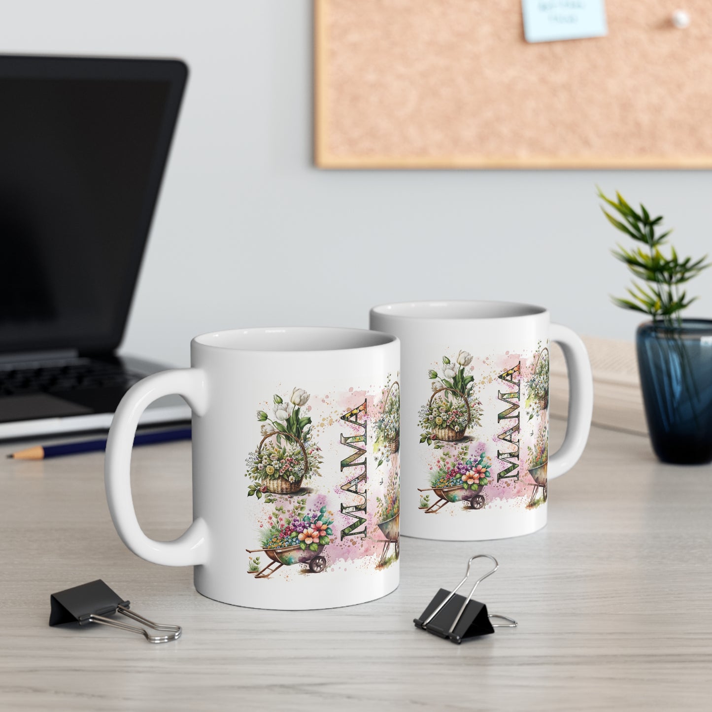 Mama's Gardening Mug, A Beautiful Floral Gift For Mother's Day or Birthday