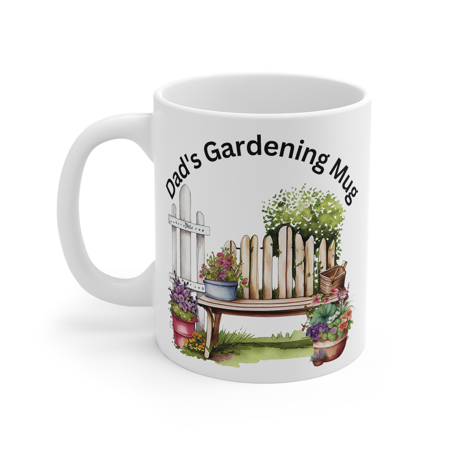 Dad's Gardening Mug, Two Beautiful Garden Scenes on One Mug