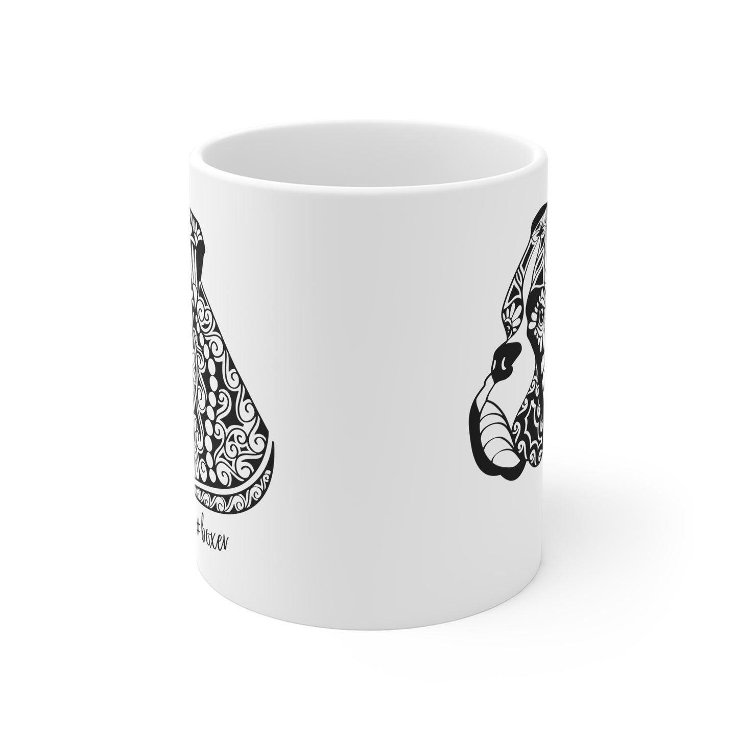 Boxer Dog Lover Mug - Abstract Mandala Style Boxer Dog Gift