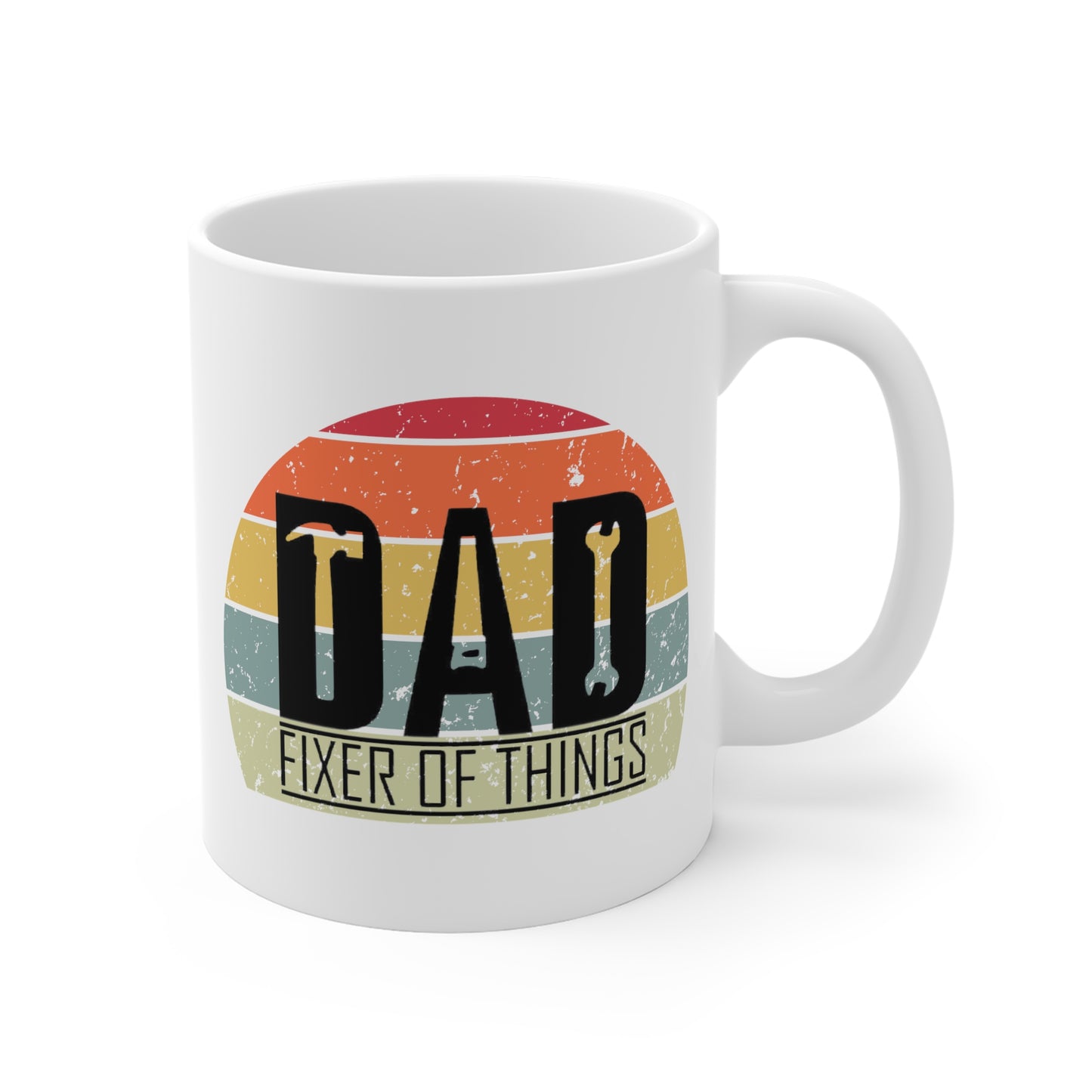 Trendy Retro Sunset Gift For Dad - DAD Fixer of Things Mug