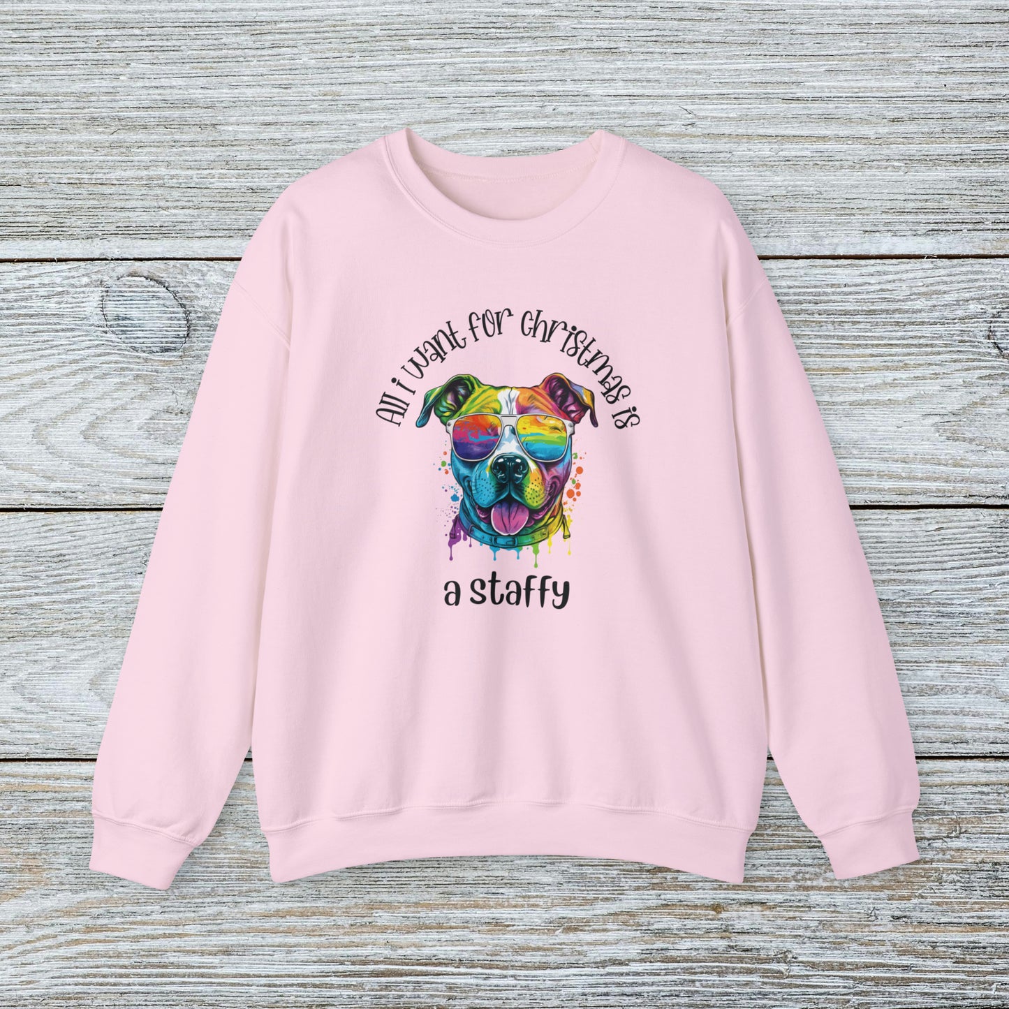 Water Colour Staffordshire Bull Terrier Mom Christmas Sweatshirt