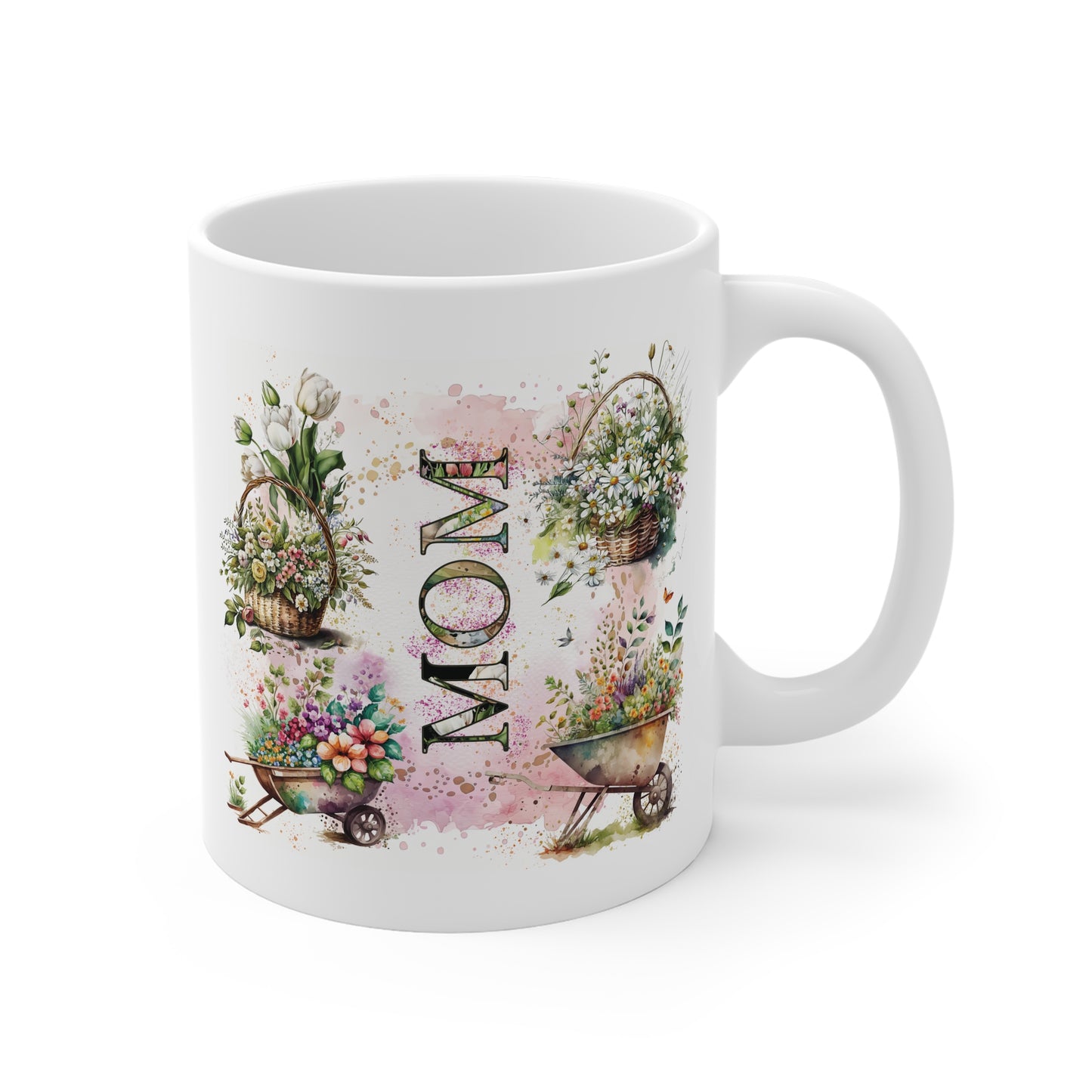 Mom's Gardening Mug, A Beautiful Floral Gift For Mother's Day or Birthday