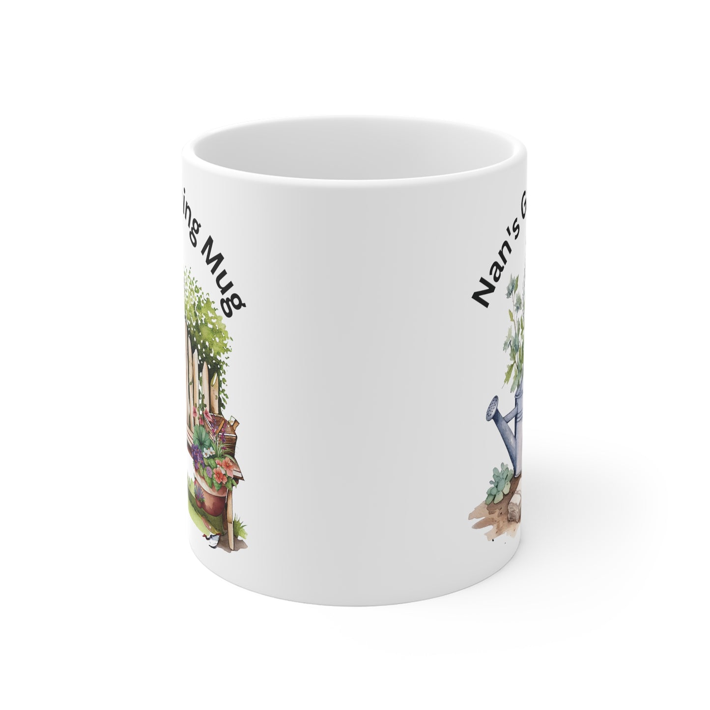 Nan's Gardening Mug, Two Beautiful Garden Scenes on One Mug