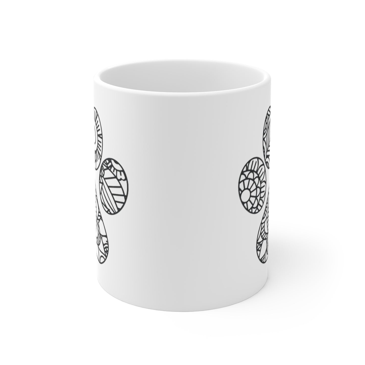 Cute Dog Paw Print Mug - Mandala Abstract Style