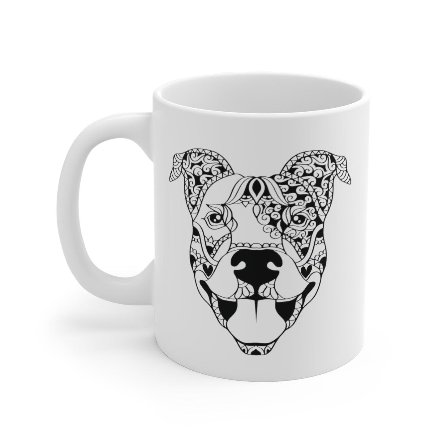 Staffordshire Bull Terrier Dog Face Mug - Abstract Mandala Style