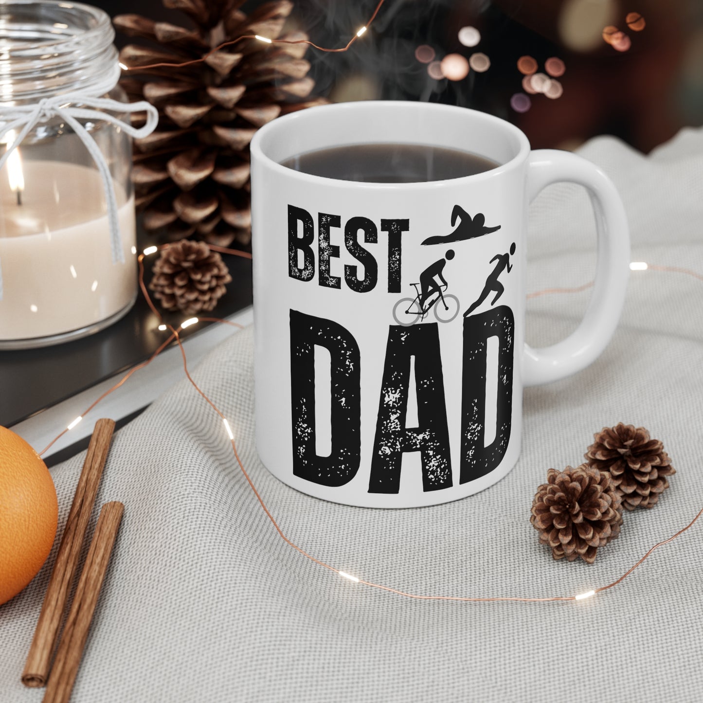 Best Triathlete Dad Mug - For Christmas, Birthdays and Father's Day Gifts