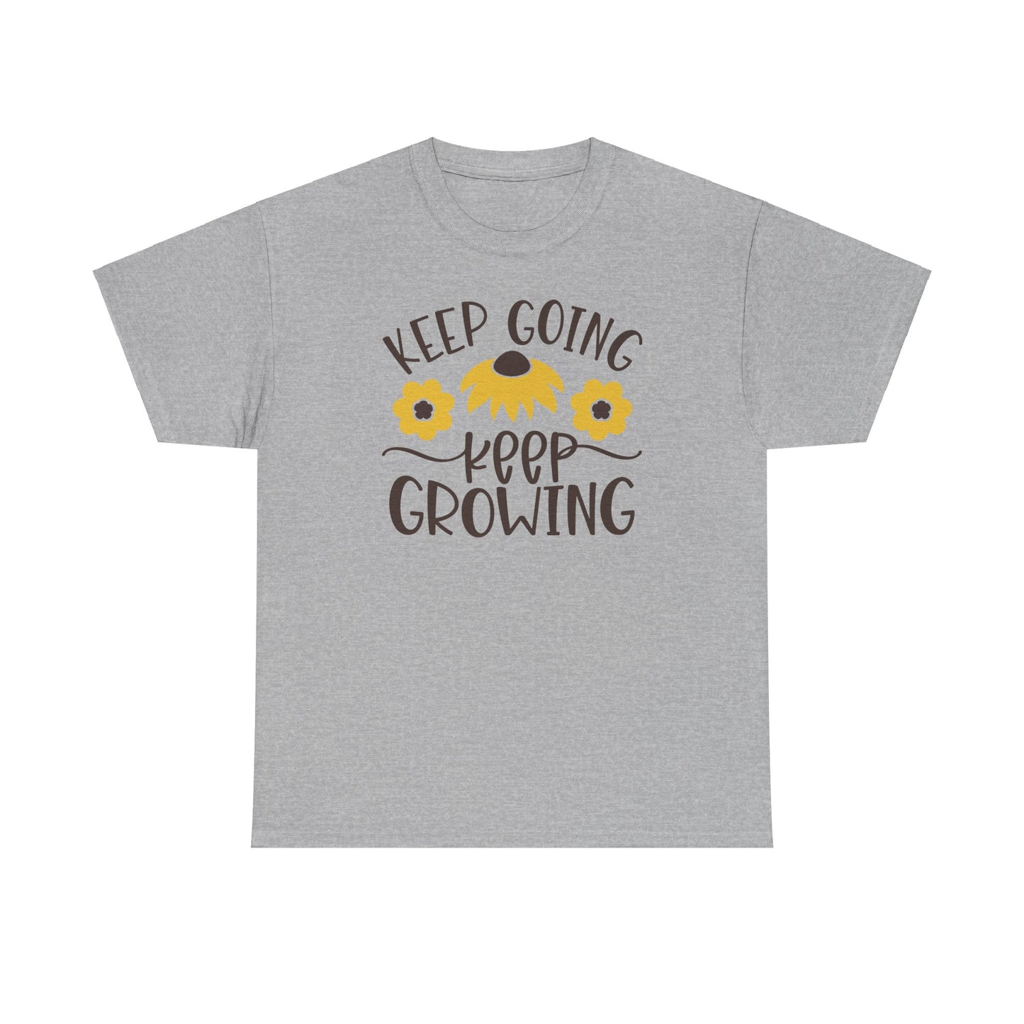 Motivational Floral T-shirt - Keep Going, Keep Growing