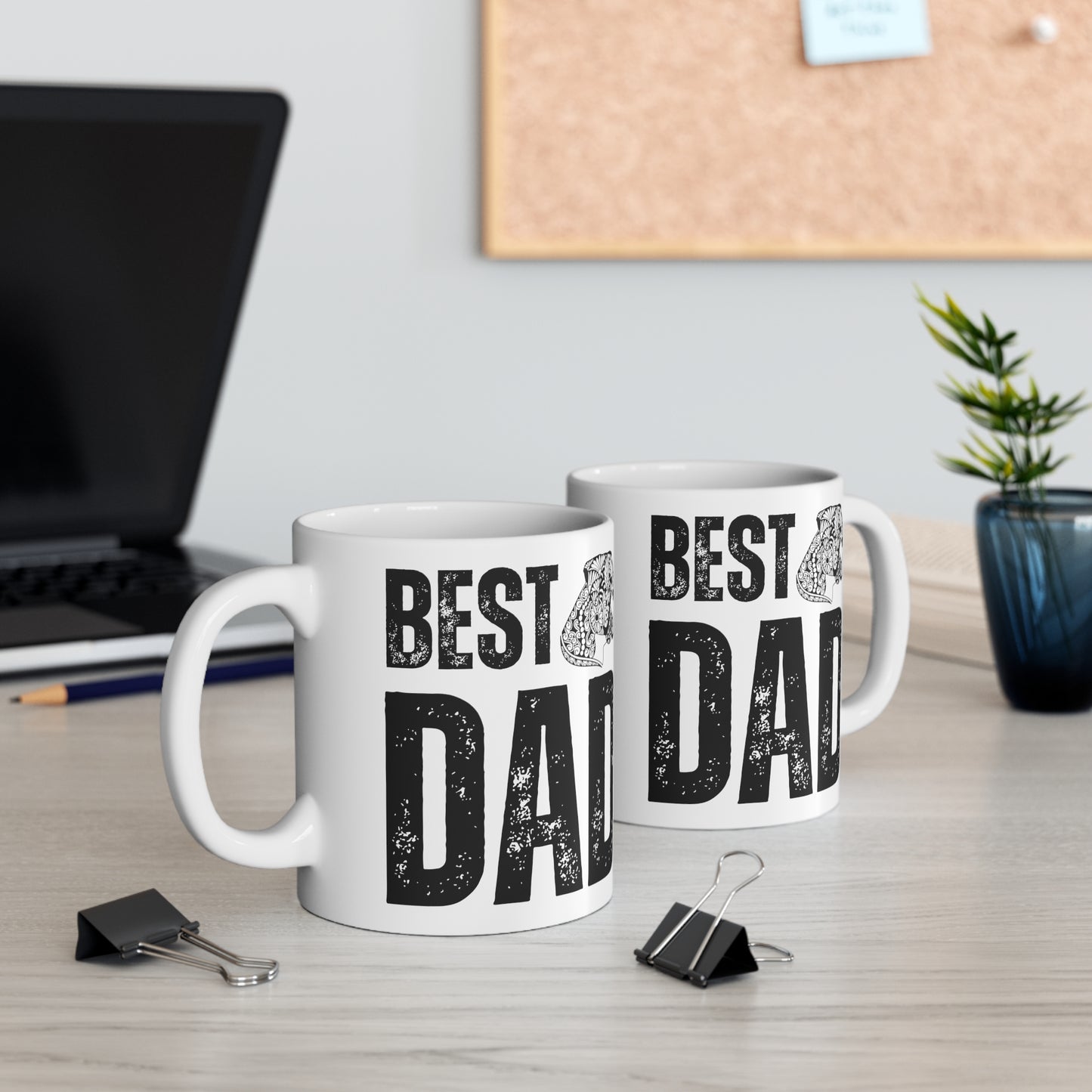 Boxer Dog Dad Mug, Dad's Abstract Boxer Dog Gift