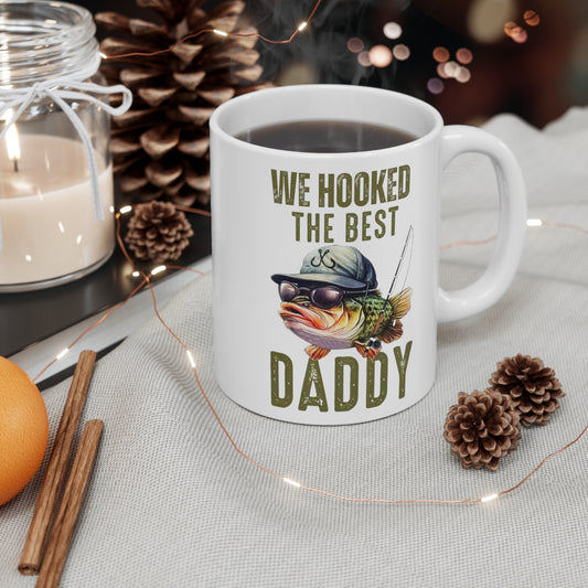 Daddy's Fishing Mug - We Hooked The Best Daddy Gift