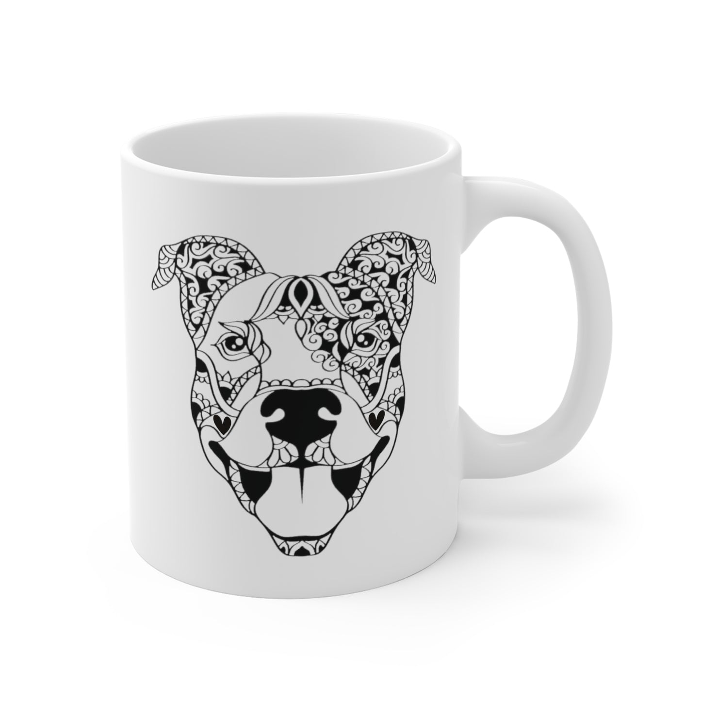 Staffordshire Bull Terrier Dog Face Mug - Abstract Mandala Style