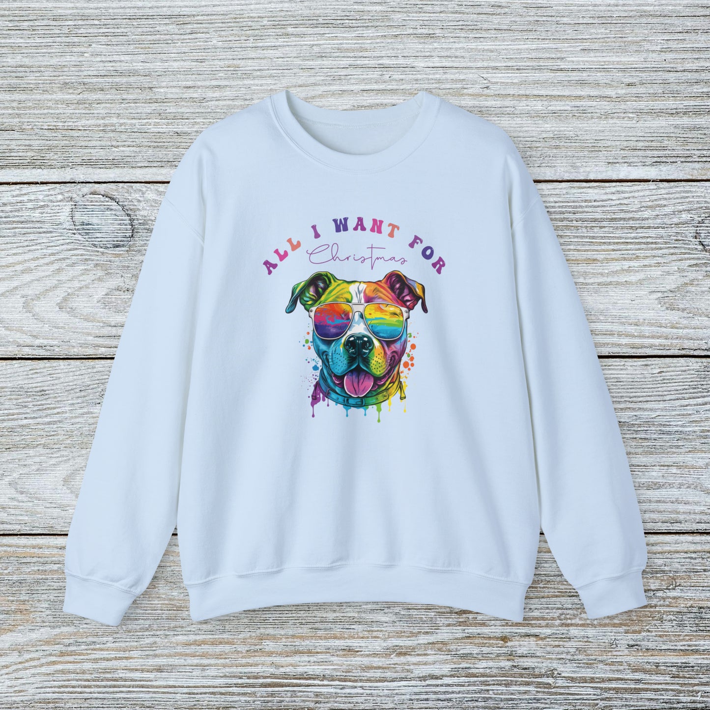 Water Colour Staffy Mom Christmas Sweatshirt