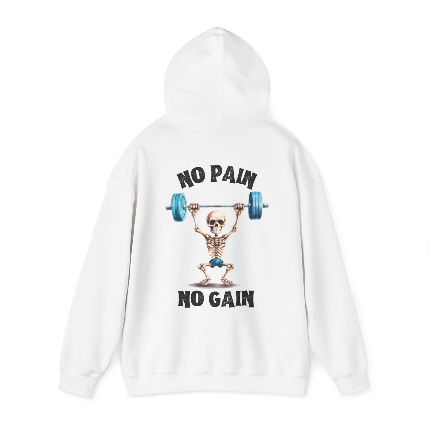 No Pain No Gain Weight Training Hoodie - Unisex Gothic Style Relaxed Gym Wear