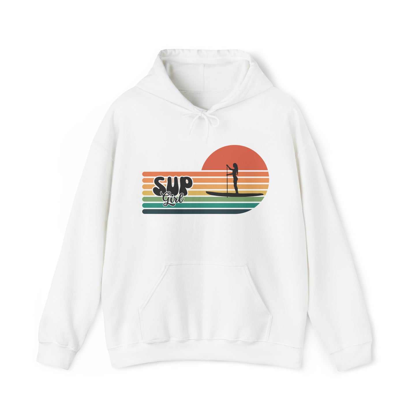 Vintage SUP Girl Stand Up Paddle Boarding Hoodie