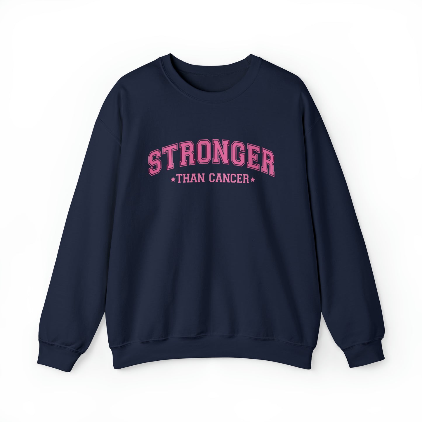 Women's 'Stronger Than Cancer' Collegiate Style Breast Cancer Awareness Sweatshirt