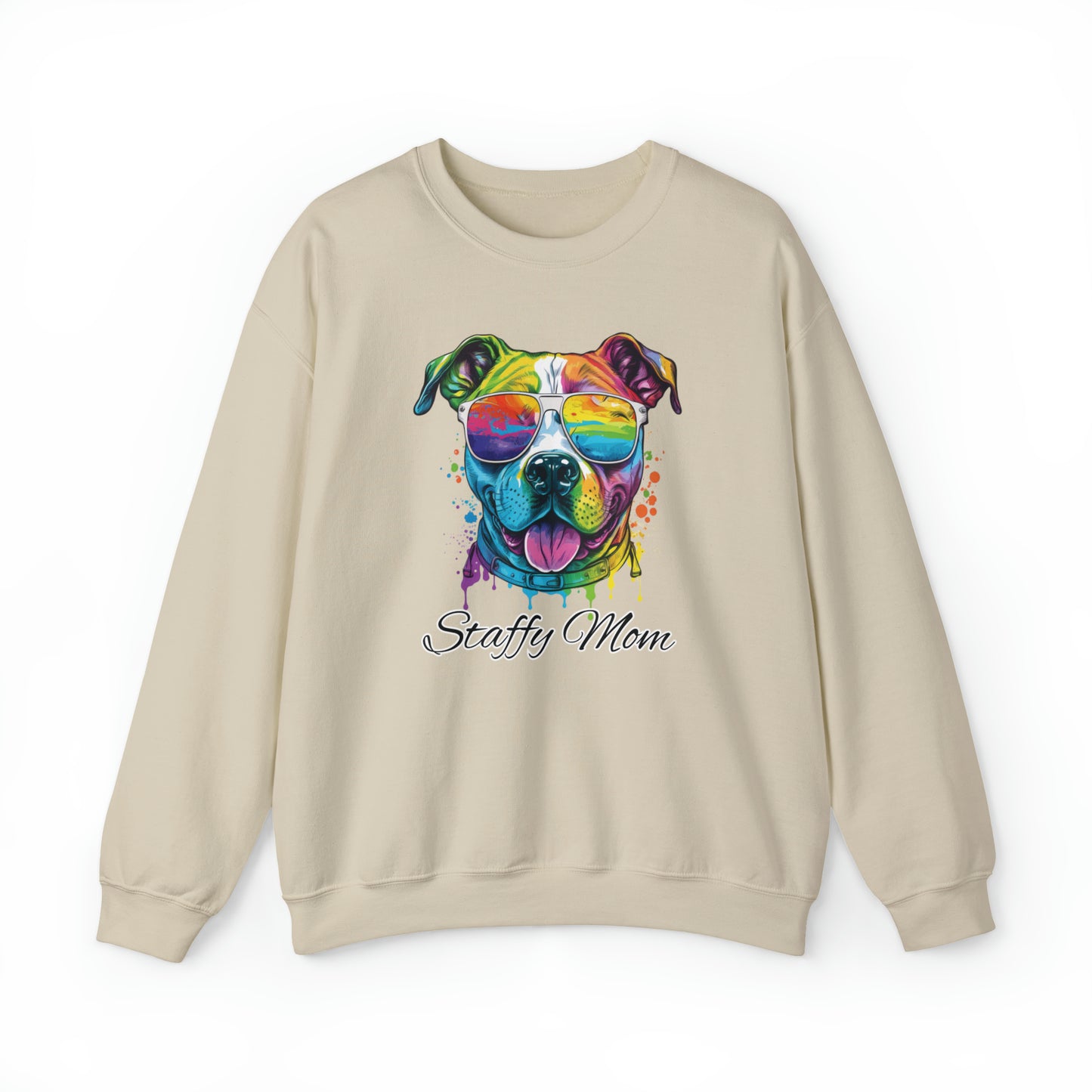 Beautiful Water Colour Staffordshire Bull Terrier Mom Sweatshirt