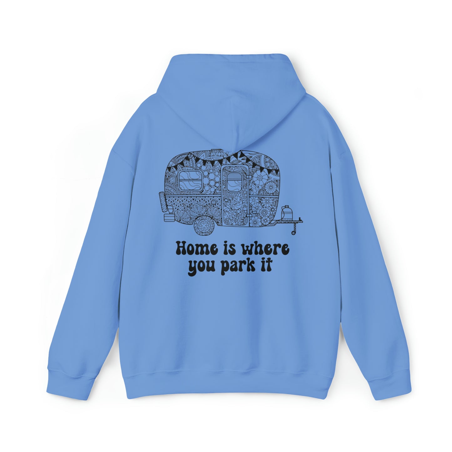 Unisex Mandala Style Caravanning Hoodie for Adults and Youths - Home is Where You Park It