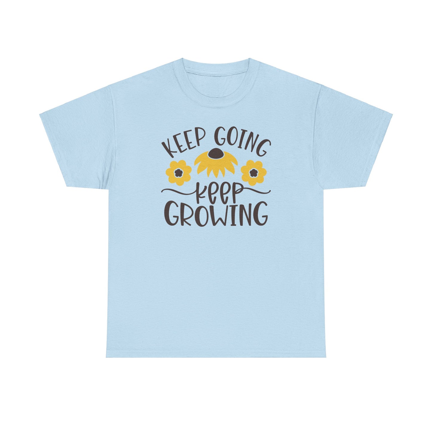 Motivational Floral T-shirt - Keep Going, Keep Growing