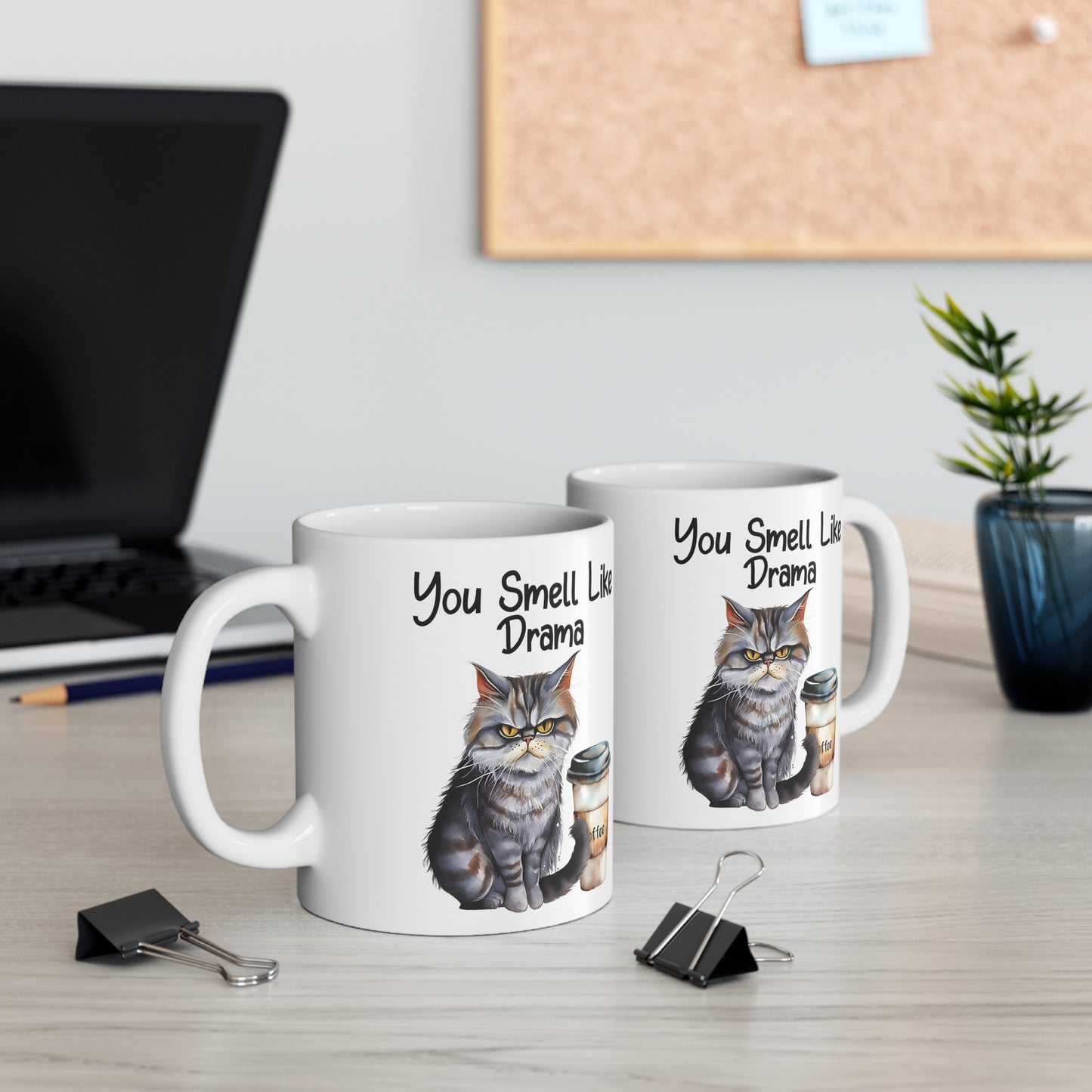 Funny Grumpy Cat Mug - You Smell Like Drama