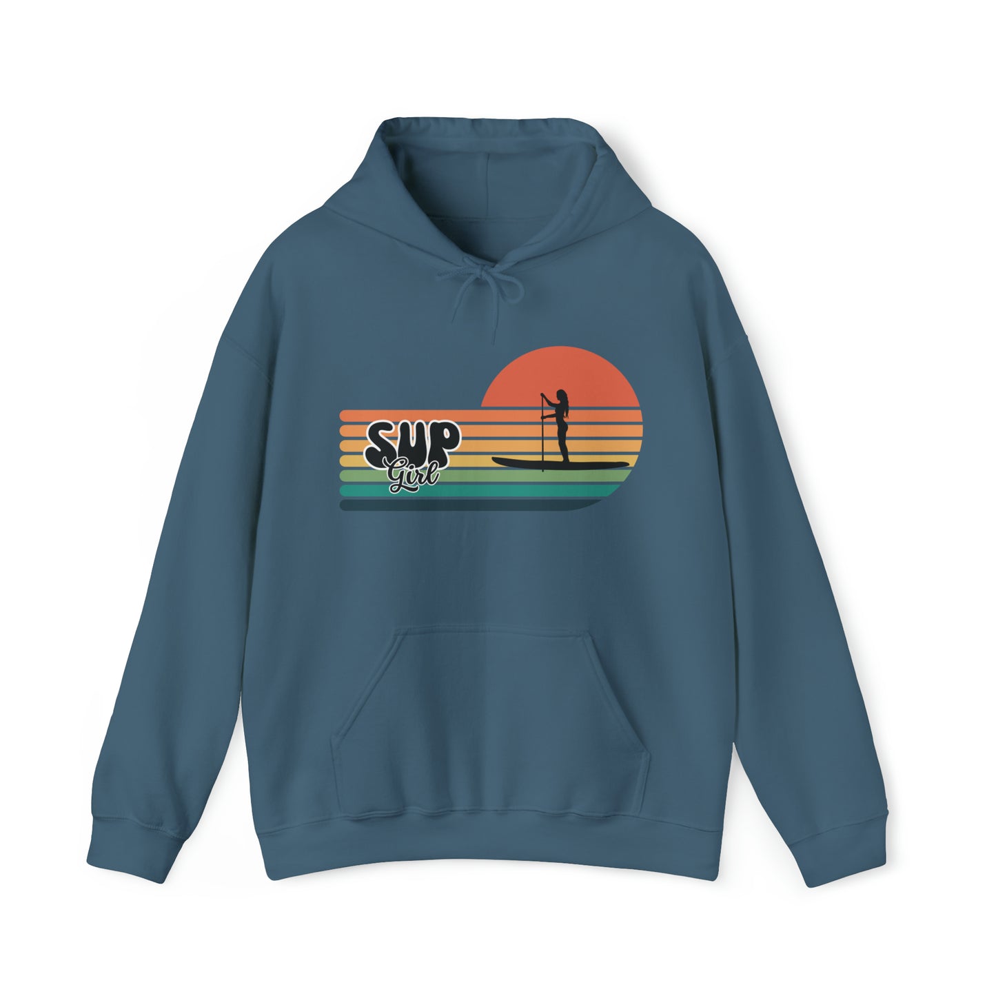 Vintage SUP Girl Stand Up Paddle Boarding Hoodie