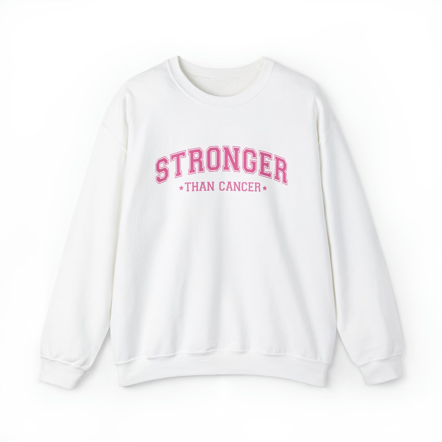 Women's 'Stronger Than Cancer' Collegiate Style Breast Cancer Awareness Sweatshirt