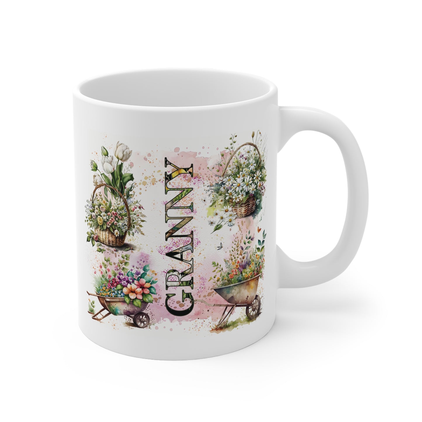 Granny's Gardening Mug, A Beautiful Floral Gift for Mother's Day or Birthdays