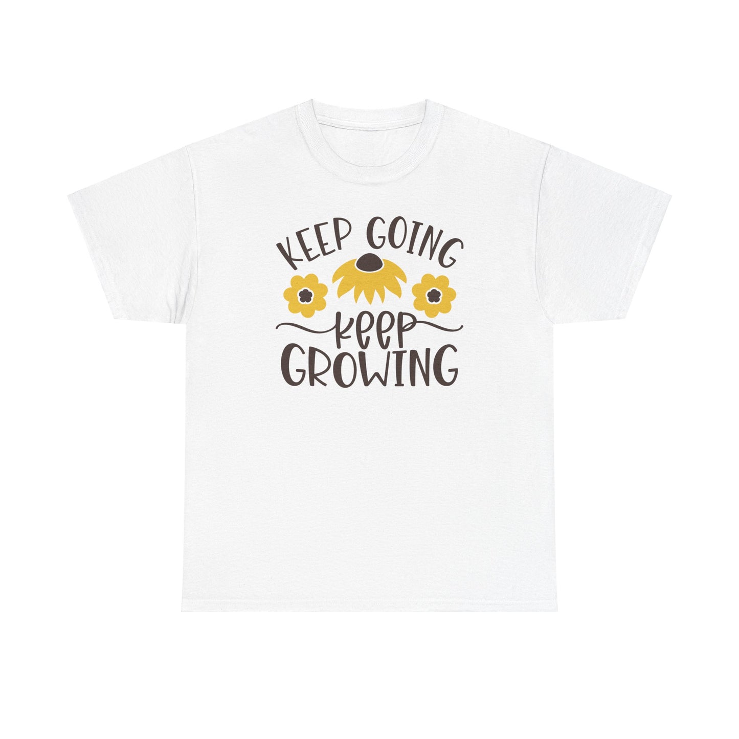 Motivational Floral T-shirt - Keep Going, Keep Growing