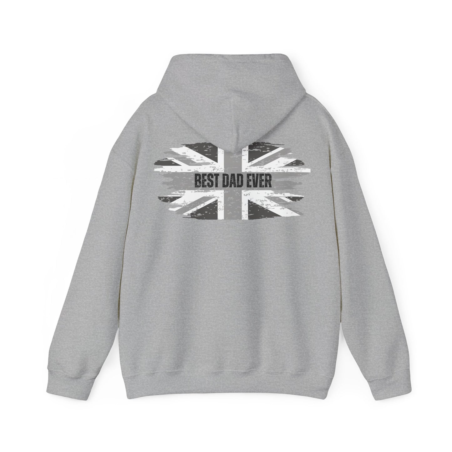 Best Dad Ever Patriotic Hoodie - Father's Day Dad's Grey Union Jack Hoodie