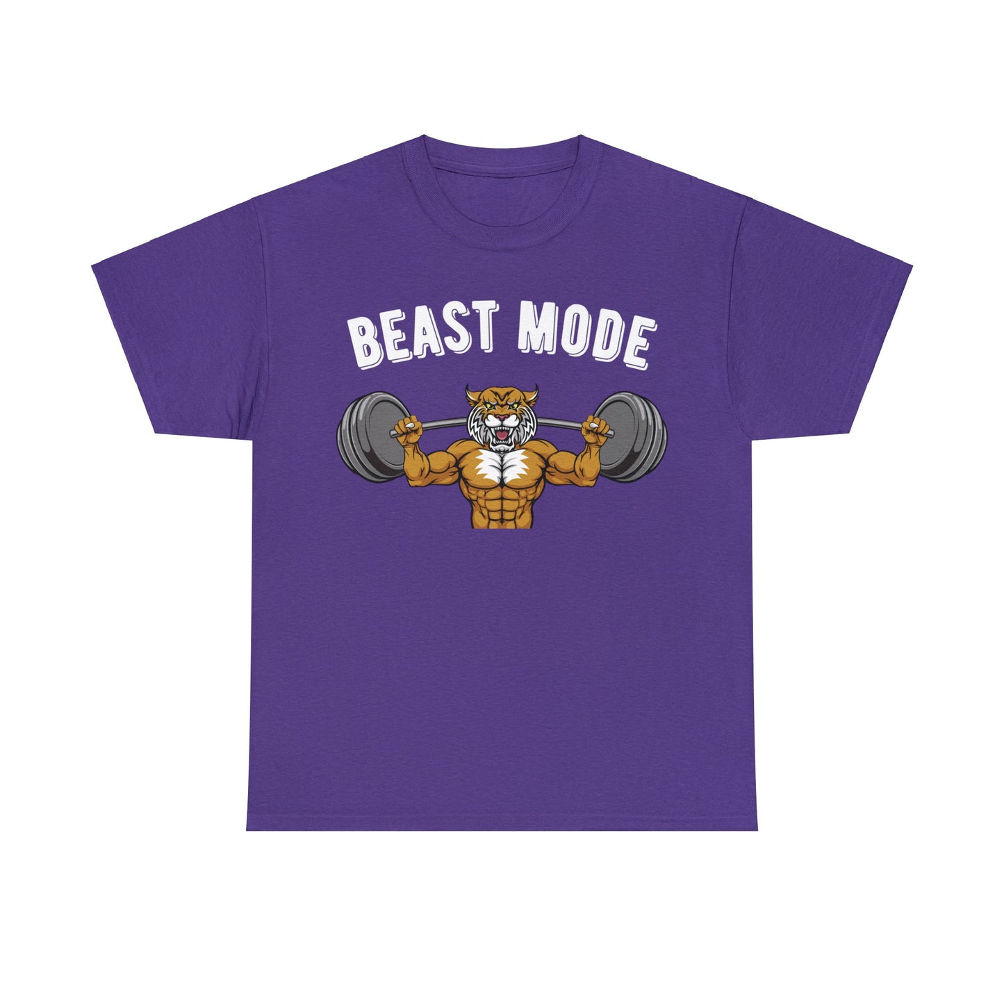 Beast Mode Gym T-shirt - Saber Toothed Tiger Weight Training Top