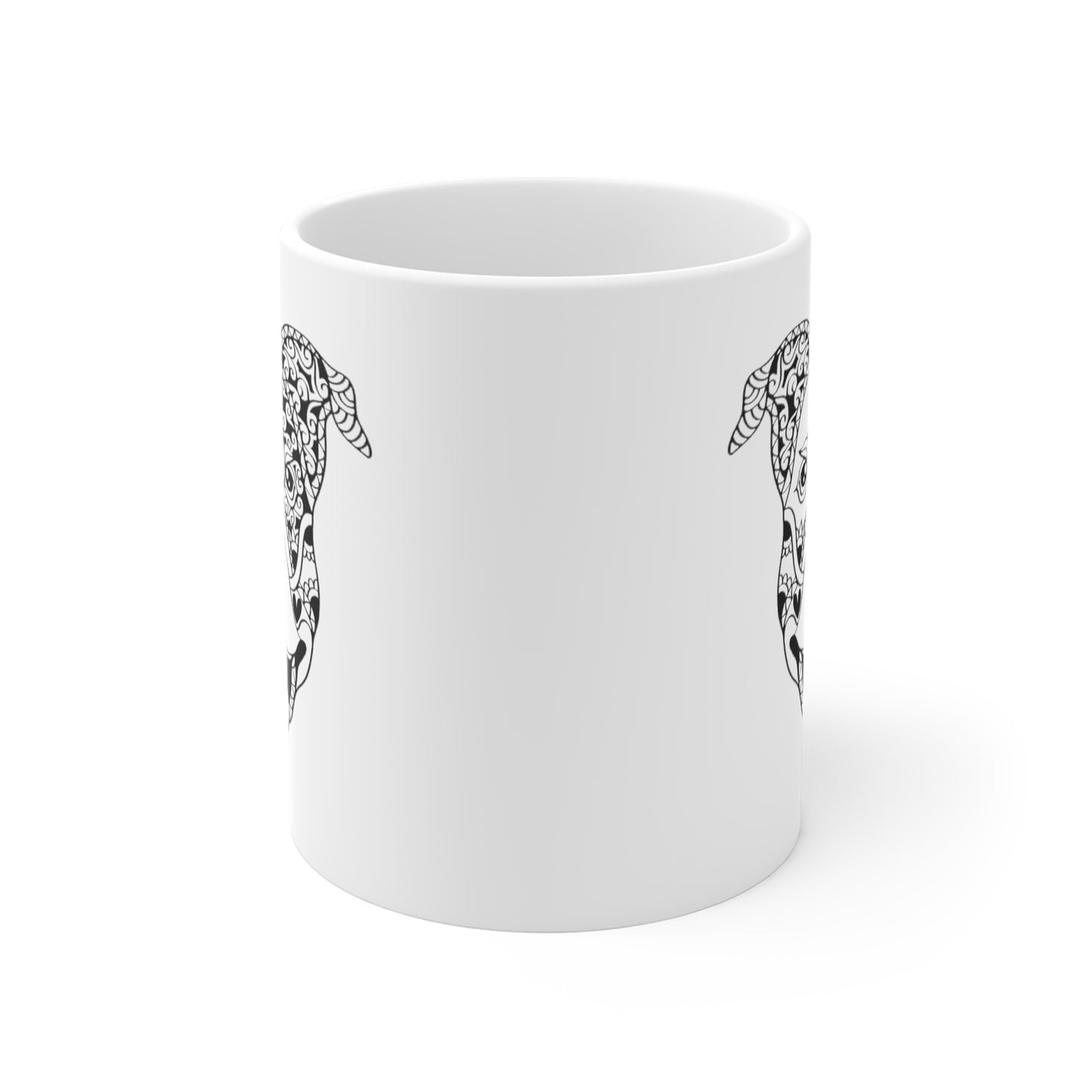 Staffordshire Bull Terrier Dog Face Mug - Abstract Mandala Style