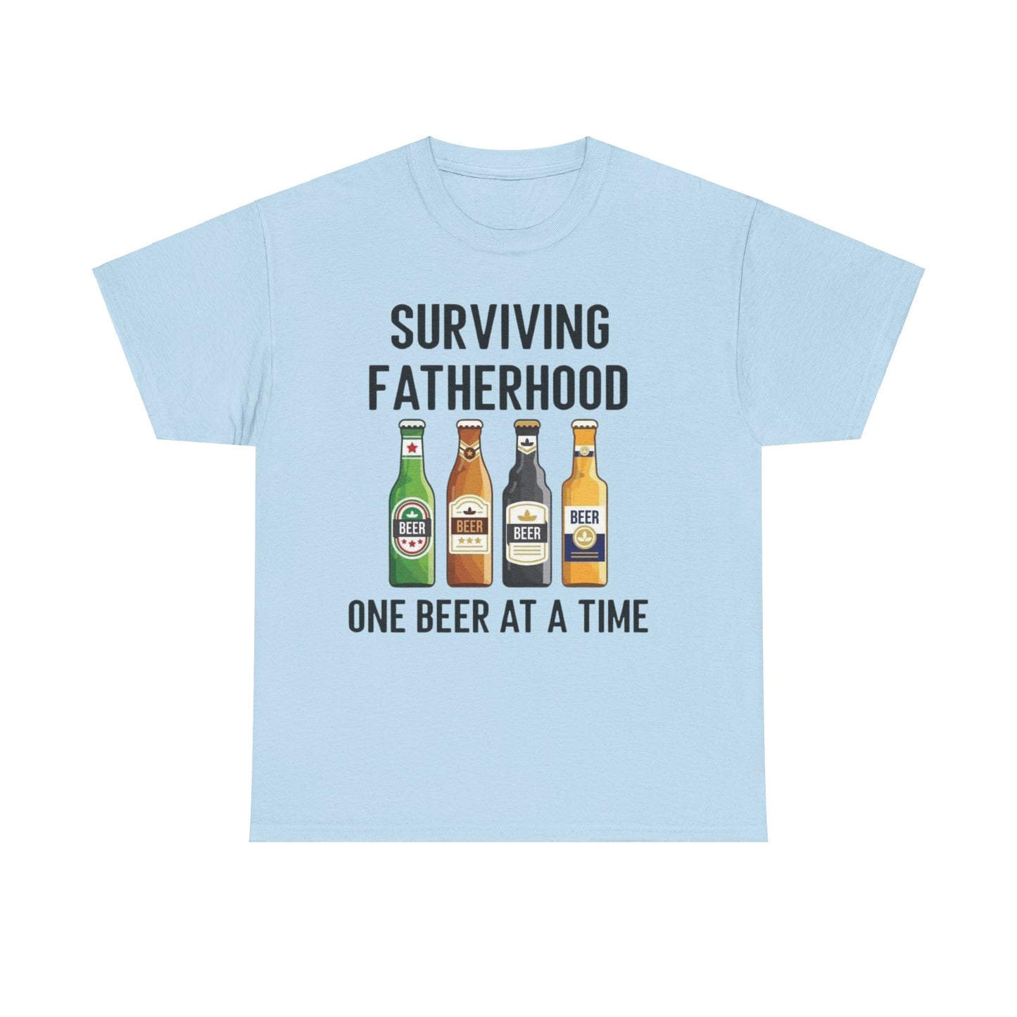 Dad's Funny T-shirt - Surviving Fatherhood One Beer At A Time