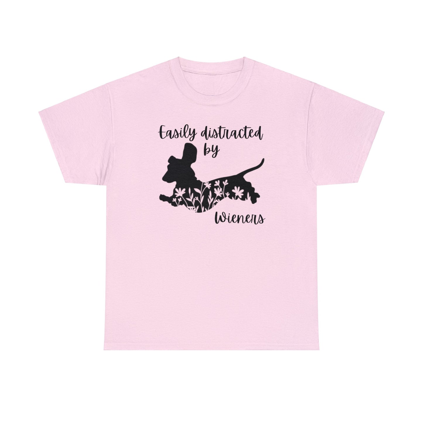 Funny Dachshund T-shirt - Easily Distracted by Wieners Adult Humour