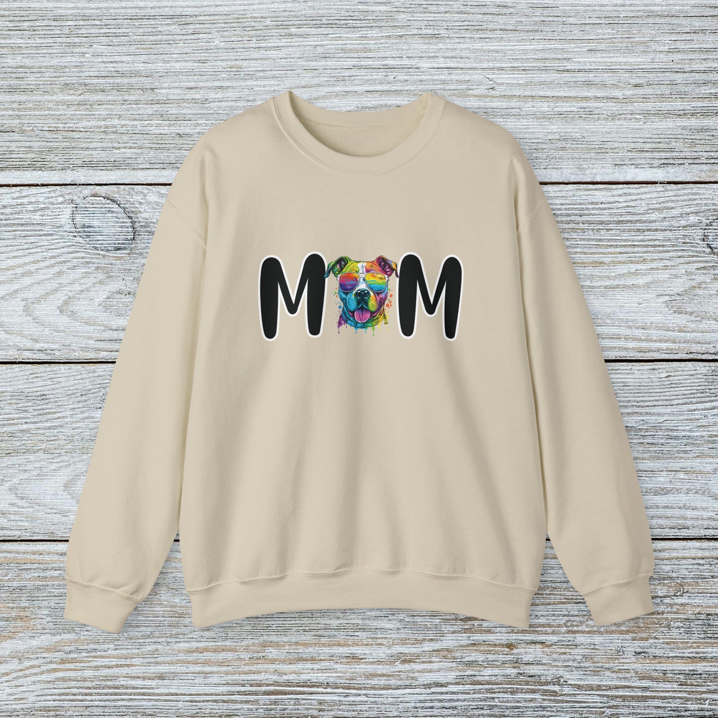 Cute Water Colour Paint Drip Staffordshire Bull Terrier MOM Sweatshirt