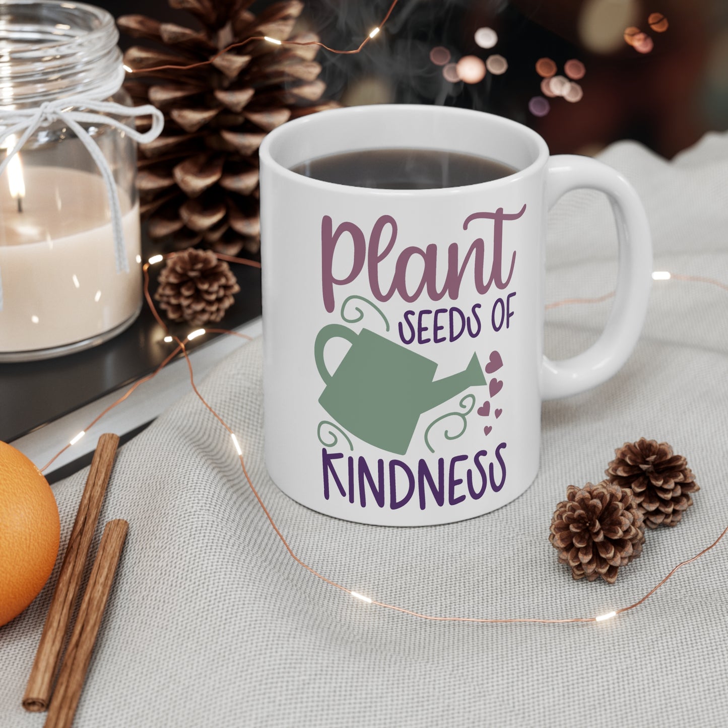 Motivational Pastel Gardening Mug - Plant Seeds of Kindness