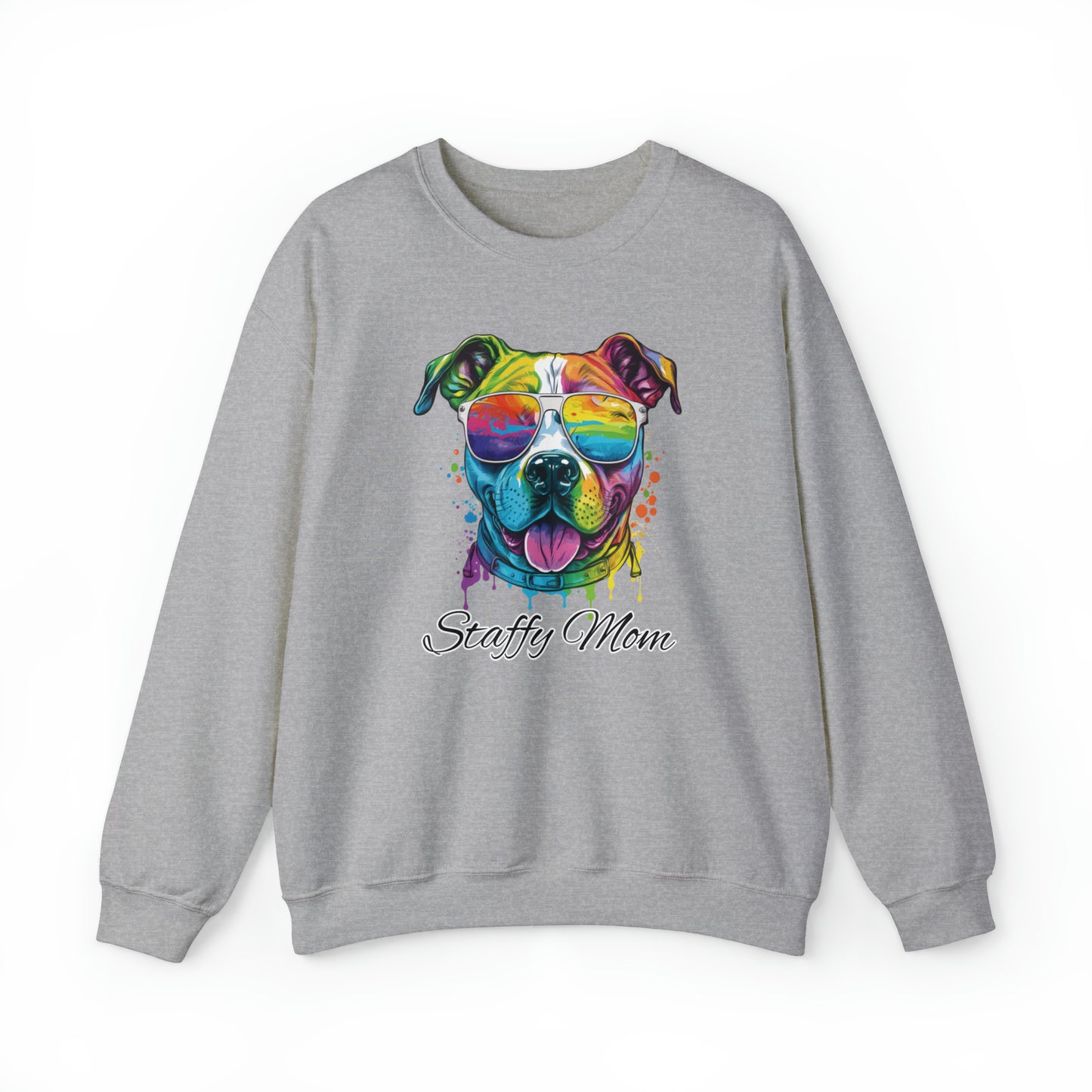 Beautiful Water Colour Staffordshire Bull Terrier Mom Sweatshirt